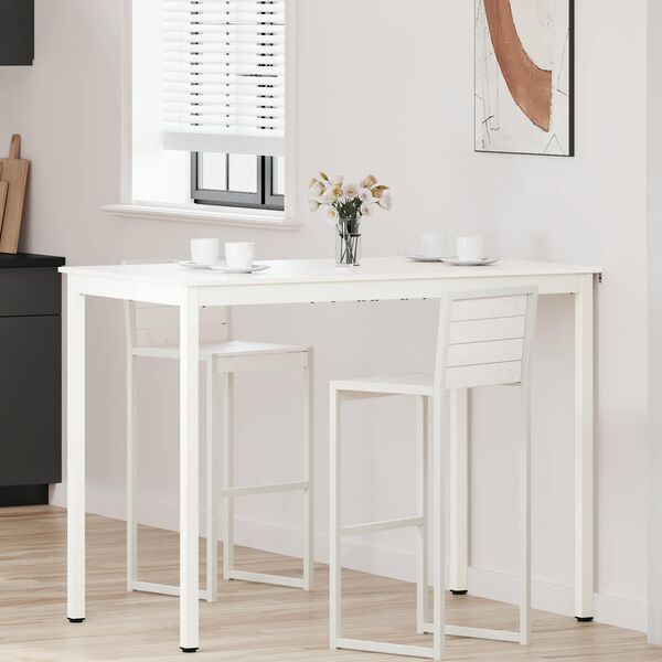 vidaXL Mesa de bar Branco 110 x 55 x 105 cm Madeira de Pinheiro S&oacute;lida