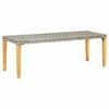 vidaXL Banco de jardim 80 cm vime PE cinzento