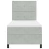 vidaXL Cama Box com colch&atilde;o Cinzento-claro 90 x 200 cm Veludo