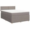 vidaXL Cama com molas/colch&atilde;o 140x190 cm tecido castanho-acinzentado