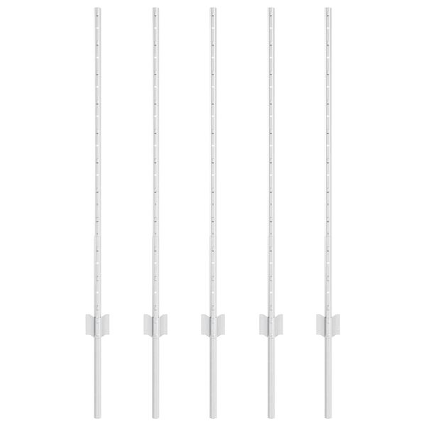 vidaXL Poste de Cerca 5 pcs Prateado 100 cm A&ccedil;o