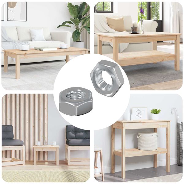 vidaXL Porcas Hexagonais 2 pcs Prateado m8 Ferro