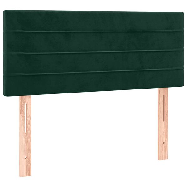 vidaXL Cabeceira de cama veludo 100x5x78/88 cm verde-escuro