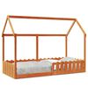 vidaXL Cama infantil formato casa 90x190 cm pinho maci&ccedil;o castanho-mel