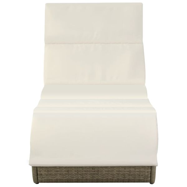 vidaXL Espregui&ccedil;adeira com almofad&atilde;o vime PE cinzento