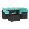 vidaXL Conjunto de Sof&aacute; de Jardim 5 unid. Preto e azul