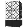 vidaXL Vaso de Jardim 3 pcs Preto 80 x 80 x 143 cm A&ccedil;o