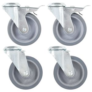 vidaXL Rodas girat&oacute;rias com furo 4 pcs 100 mm