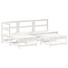 vidaXL 5 pcs conjunto lounge de jardim madeira de pinho maciça branco