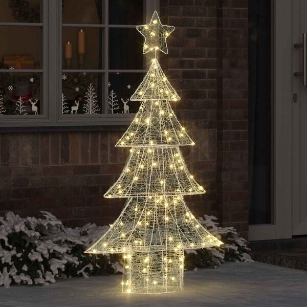 vidaXL &Aacute;rvore de Natal com 160 LEDs Branco quente 150 cm Acr&iacute;lo