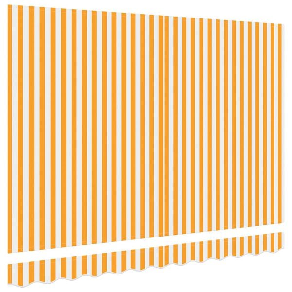 vidaXL Tecido de substitui&ccedil;&atilde;o para toldo Amarelo e Branco 280 x 195 cm