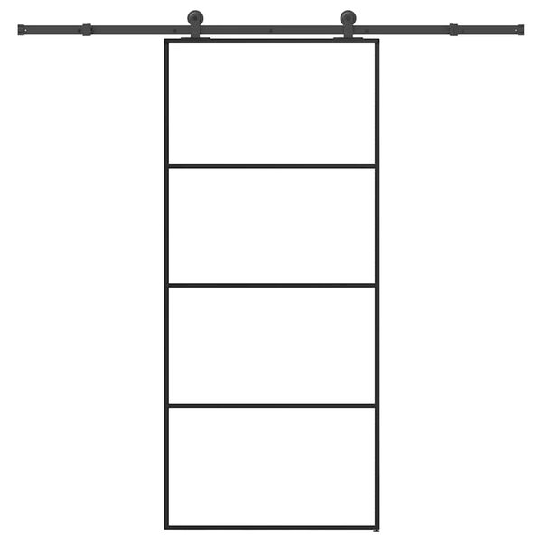 vidaXL Porta deslizante c/ conj. ferragens 90x205cm vidro ESG/alum&iacute;nio