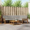 vidaXL Conjunto de Sof&aacute;s para Exterior 5 pcs Cinza Natural e Claro