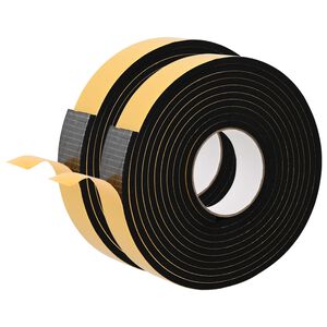 vidaXL Fita de espuma autoadesiva 2 unid. Preto 30mm x 5m Espuma CR