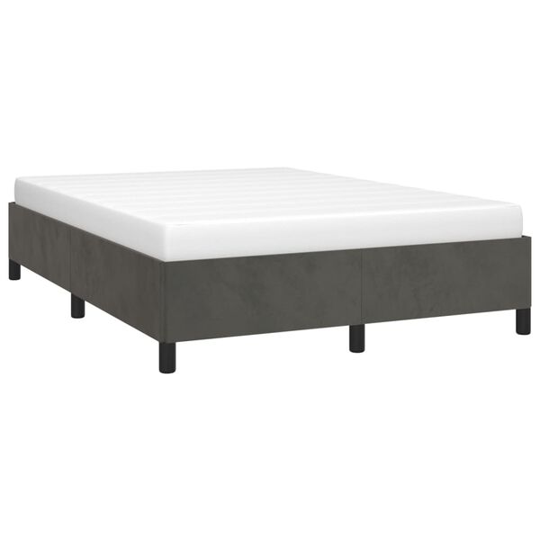 vidaXL Estrutura de cama sem colch&atilde;o 140x200 cm veludo cinzento-escuro