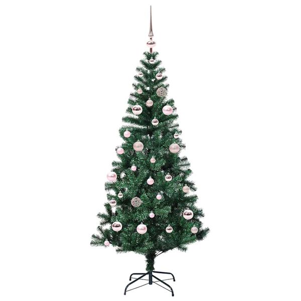vidaXL &Aacute;rvore de Natal Artificial Pr&eacute;-iluminada Verde 150 cm