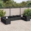 vidaXL 10 pcs conjunto lounge de jardim c/ almofadões vime PE preto