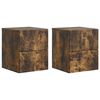 vidaXL Gabinete de Canto Montado na Parede 2 pcs Carvalho Fumado