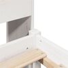 vidaXL Cama com estante sem colchão 100x200 cm pinho maciço branco