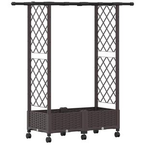 vidaXL Cama Elevada com Treli&ccedil;a e Telhado Castanho 122,5 x 40 x 127 cm