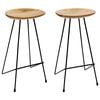 vidaXL Bancos de bar 2 pcs madeira de teca maci&ccedil;a
