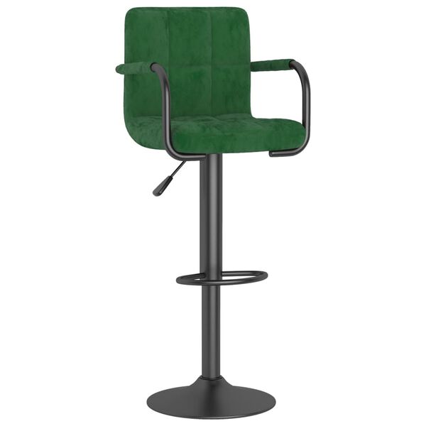 vidaXL Bancos de bar 2 pcs veludo verde-escuro