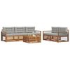 vidaXL Conjunto de Sof&aacute;s para Exterior 6 pcs Cinza Natural e Claro