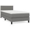 vidaXL Cama com molas/colch&atilde;o 80x200 cm tecido cinzento-escuro