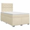 vidaXL Cama box spring com colch&atilde;o Creme 120 x 200 cm Tecido