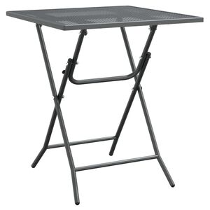 vidaXL Mesa de jardim 60x60x72 cm malha metal expandido antracite