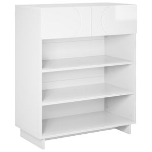 vidaXL Sapateira 73 x 38 x 87,5 cm Madeira processada Branco Brilhante