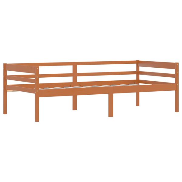 vidaXL Estrutura de cama 90x200 cm pinho maciço castanho mel