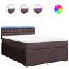 vidaXL Cama com molas/colch&atilde;o 140x190 cm tecido castanho-escuro
