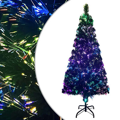 vidaXL Árvore de Natal artificial com suporte 240 cm fibra ótica verde |  