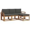 vidaXL Conjunto de Sof&aacute;s para Exterior 4 pcs Natural e Antracite