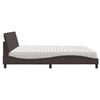vidaXL Cama com colch&atilde;o Hanko 200x200 cm tecido castanho-escuro