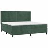 vidaXL Cama box spring c/ colch&atilde;o/LED 200x200 cm veludo verde-escuro