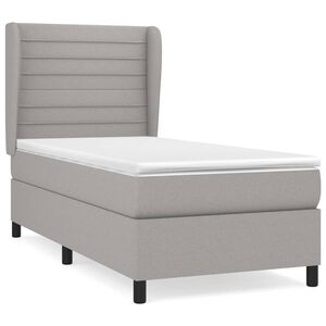 vidaXL Cama com molas/colch&atilde;o 80x200 cm tecido cinza-claro