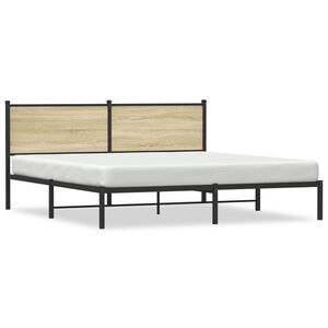 vidaXL Estrutura de cama sem colchão 160x200cm metal carvalho sonoma