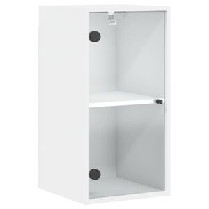 vidaXL Arm&aacute;rio de parede c/ portas de vidro 35x37x68,5 cm branco