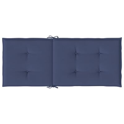 vidaXL Almofadões cadeira encosto alto 4pcs tecido azul-marinho