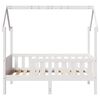 vidaXL Cama infantil formato casa 80x160 cm pinho maciço branco