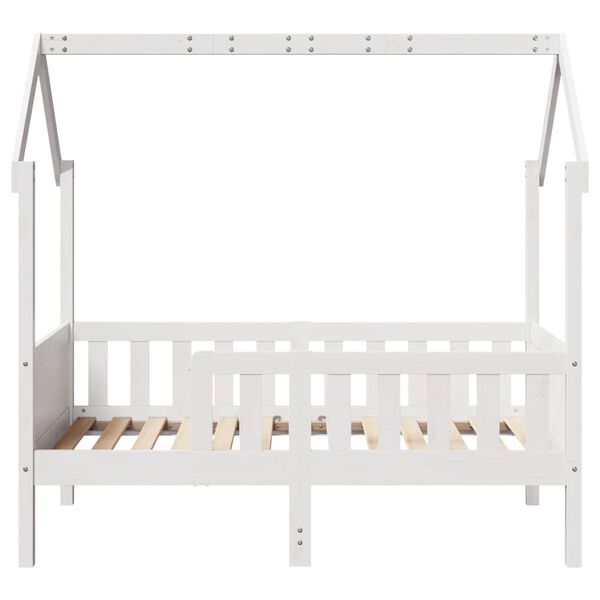 vidaXL Cama infantil formato casa 80x160 cm pinho maciço branco
