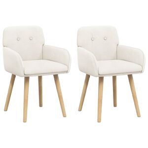 vidaXL Cadeiras de Jantar 2 unid. Boucl&eacute; Creme 59 x 57 x 85 cm