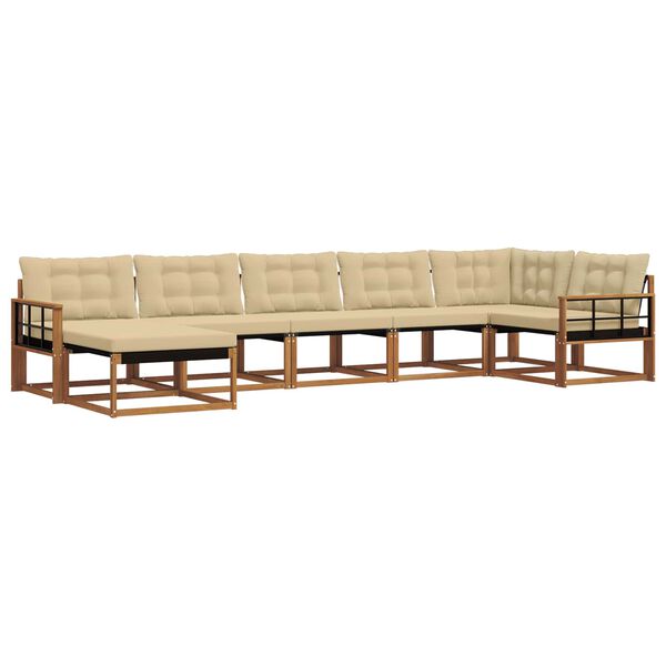 vidaXL Conjunto de Sof&aacute;s para Exterior 21 pcs Natural e Bege