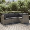 vidaXL 4 pcs conjunto lounge de jardim c/ almofad&otilde;es vime PE cinzento