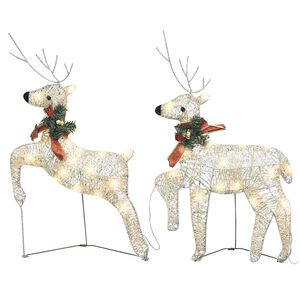 vidaXL Renas de Natal 2 pcs 40 LEDs dourado