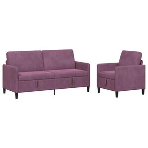 vidaXL Conjunto de Sof&aacute; com Armazenamento 2 unid. Roxo Poli&eacute;ster