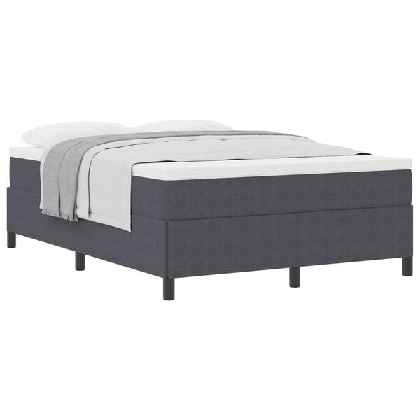 vidaXL Cama Box Cinza Escuro 140 x 200 cm Tecido de Veludo Cotele