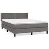 vidaXL Cama com molas/colch&atilde;o 140x200 cm couro artificial cinzento